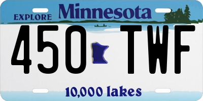 MN license plate 450TWF