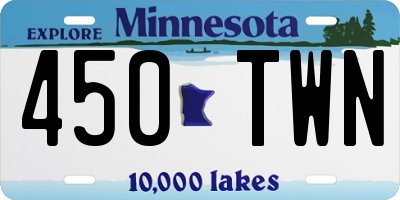 MN license plate 450TWN