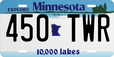 MN license plate 450TWR