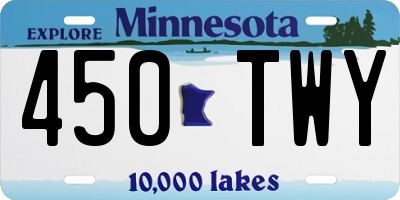 MN license plate 450TWY