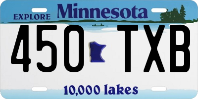 MN license plate 450TXB