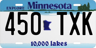 MN license plate 450TXK