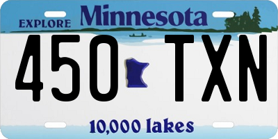 MN license plate 450TXN