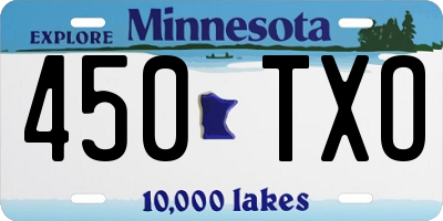 MN license plate 450TXO
