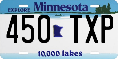 MN license plate 450TXP
