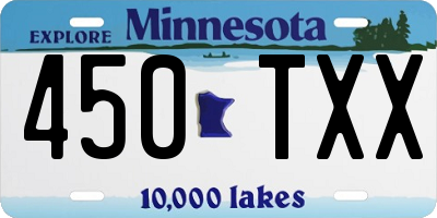MN license plate 450TXX