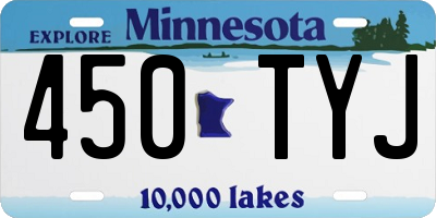 MN license plate 450TYJ