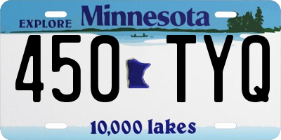 MN license plate 450TYQ