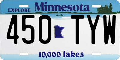 MN license plate 450TYW