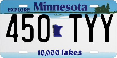 MN license plate 450TYY