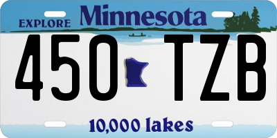 MN license plate 450TZB