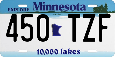 MN license plate 450TZF