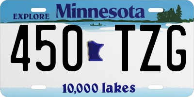 MN license plate 450TZG