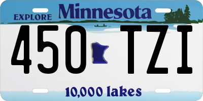 MN license plate 450TZI