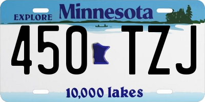 MN license plate 450TZJ