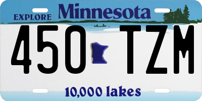 MN license plate 450TZM