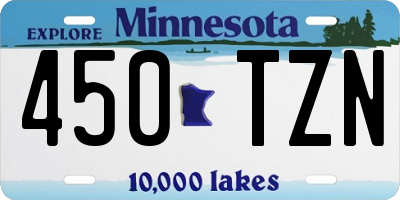 MN license plate 450TZN