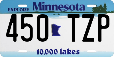 MN license plate 450TZP