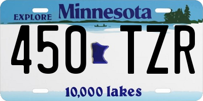 MN license plate 450TZR