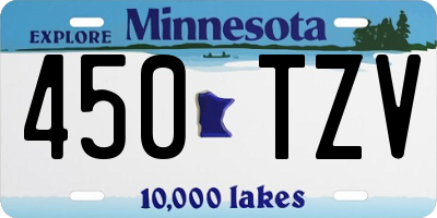 MN license plate 450TZV
