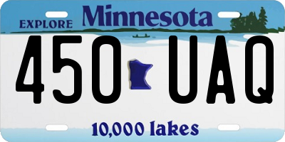 MN license plate 450UAQ