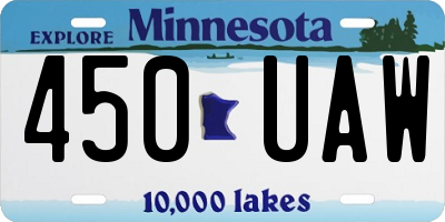MN license plate 450UAW