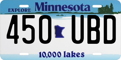 MN license plate 450UBD