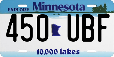 MN license plate 450UBF