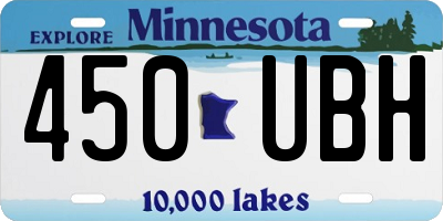 MN license plate 450UBH