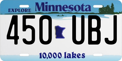 MN license plate 450UBJ