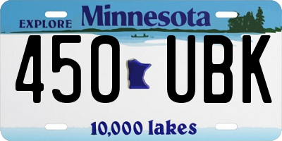 MN license plate 450UBK