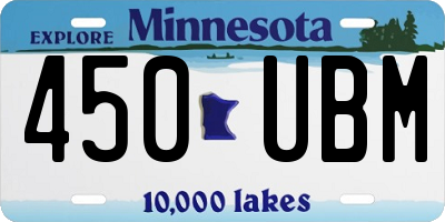 MN license plate 450UBM