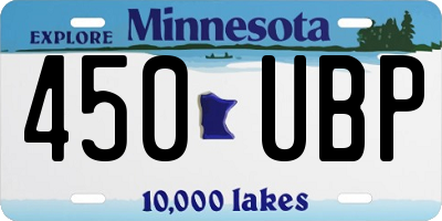 MN license plate 450UBP