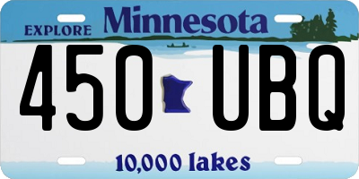 MN license plate 450UBQ