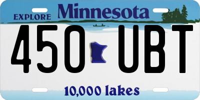 MN license plate 450UBT