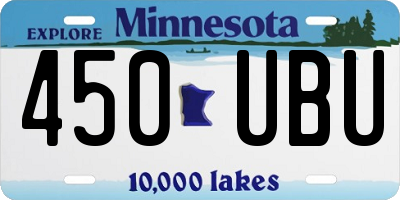 MN license plate 450UBU