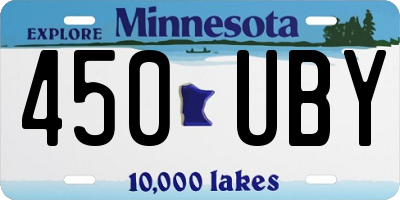 MN license plate 450UBY