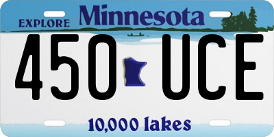MN license plate 450UCE