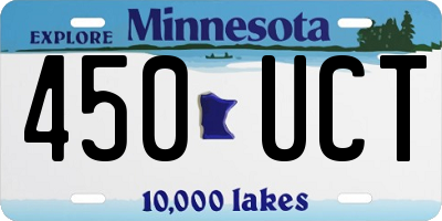 MN license plate 450UCT