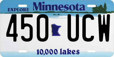 MN license plate 450UCW