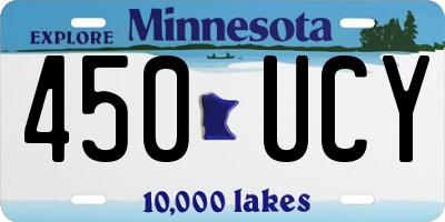 MN license plate 450UCY