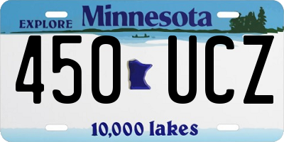 MN license plate 450UCZ