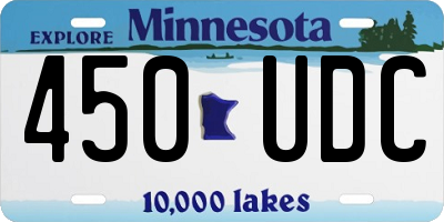 MN license plate 450UDC
