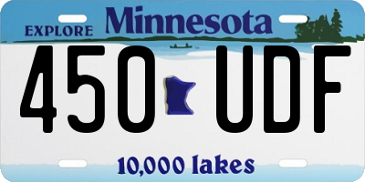 MN license plate 450UDF