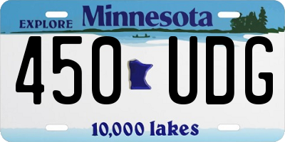 MN license plate 450UDG