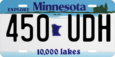 MN license plate 450UDH