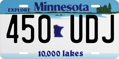 MN license plate 450UDJ
