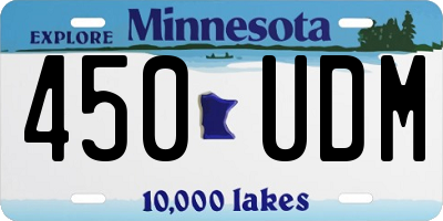 MN license plate 450UDM