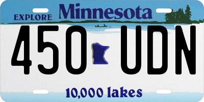 MN license plate 450UDN