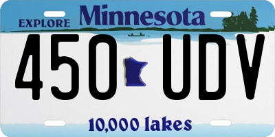 MN license plate 450UDV